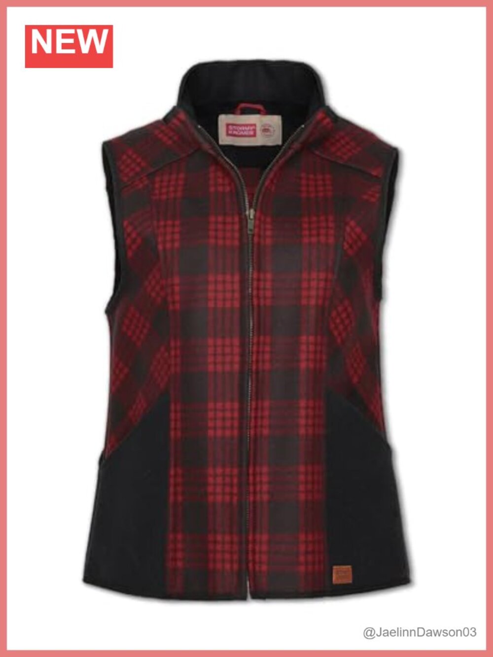 Wool Blend Vest Princess Seams Zip Front Fitted Layering